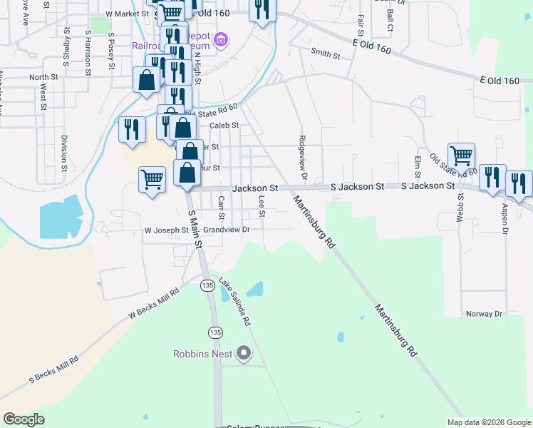 map of restaurants, bars, coffee shops, grocery stores, and more near 900 Lee Street in Salem