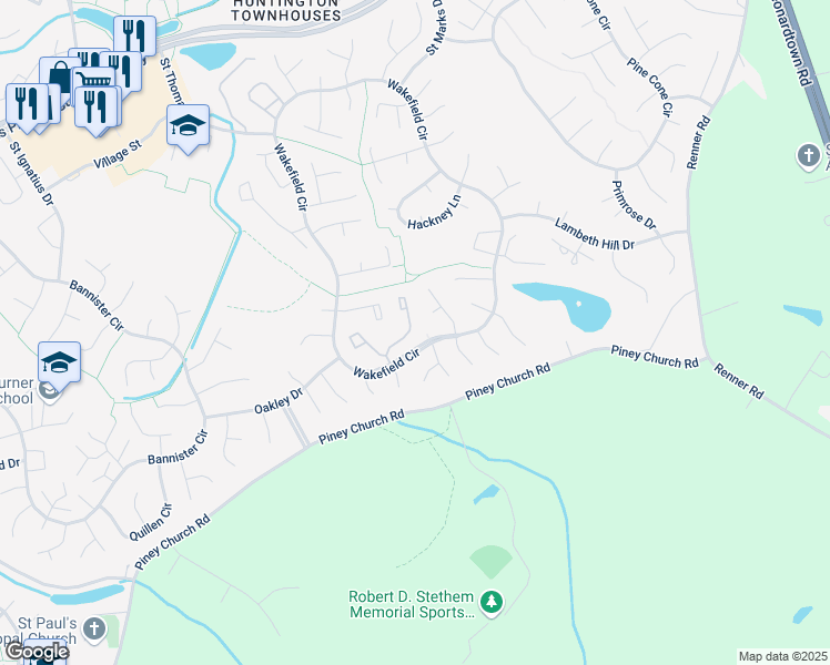 map of restaurants, bars, coffee shops, grocery stores, and more near 2717 Red Lion Place in Waldorf