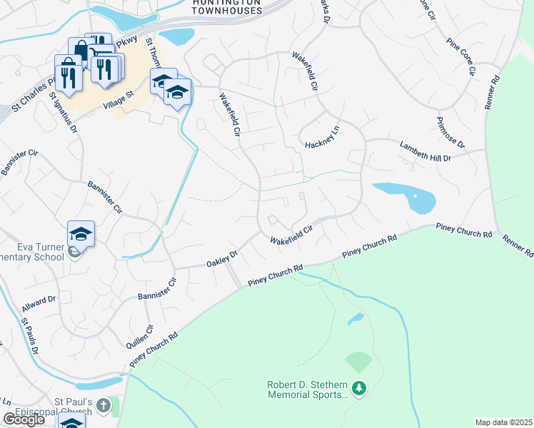 map of restaurants, bars, coffee shops, grocery stores, and more near 2635 Rooks Head Place in Waldorf