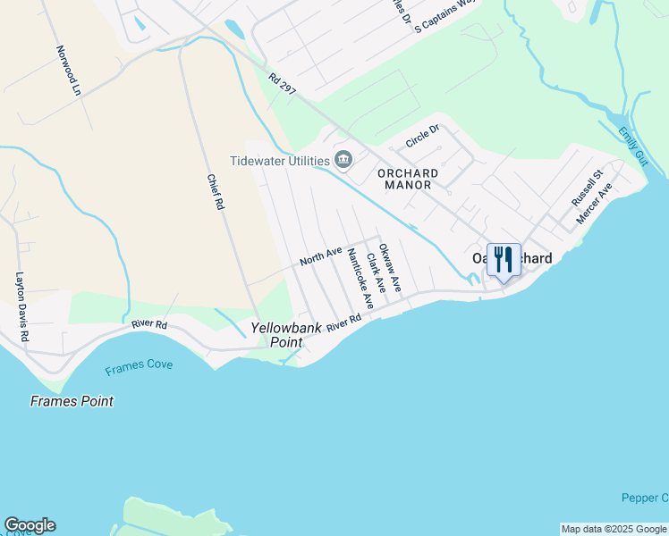 map of restaurants, bars, coffee shops, grocery stores, and more near 28414 Cherokee Avenue in Millsboro