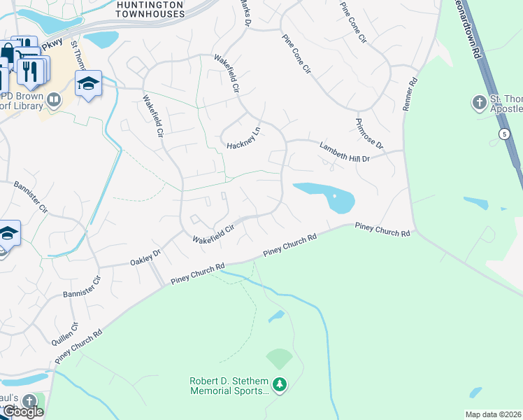 map of restaurants, bars, coffee shops, grocery stores, and more near 2239 Old Bailey Court in Waldorf