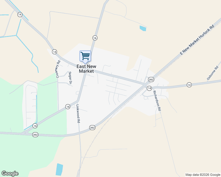 map of restaurants, bars, coffee shops, grocery stores, and more near 209 Manning Lane in East New Market