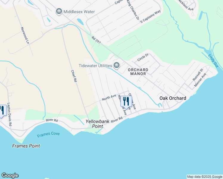 map of restaurants, bars, coffee shops, grocery stores, and more near 28367 Cherokee Avenue in Millsboro