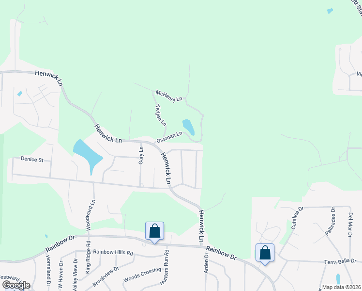 map of restaurants, bars, coffee shops, grocery stores, and more near 4612 Green Valley Drive in Jefferson City