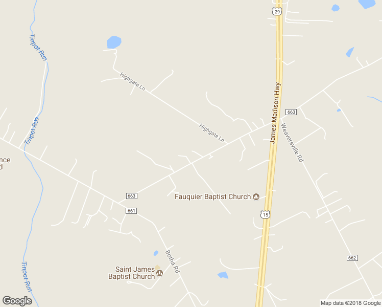 map of restaurants, bars, coffee shops, grocery stores, and more near 7250 Covingtons Corner Road in Bealeton
