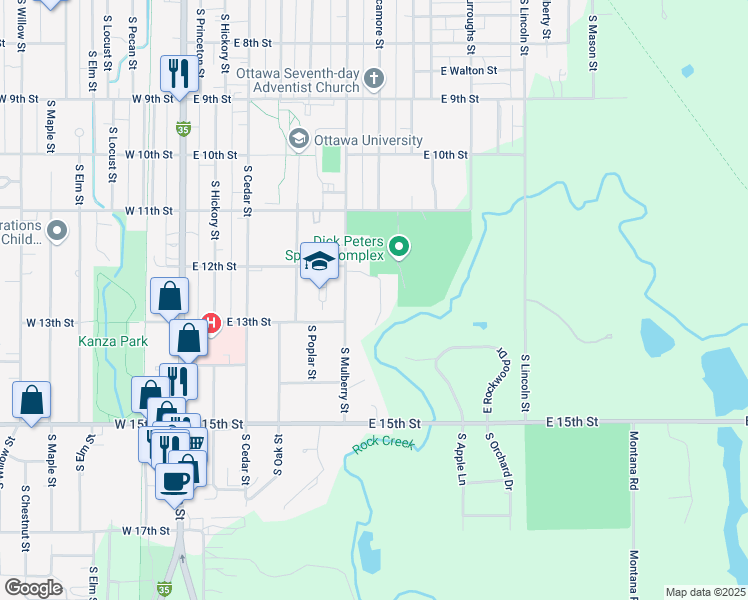 map of restaurants, bars, coffee shops, grocery stores, and more near 8 Brookside Lane in Ottawa