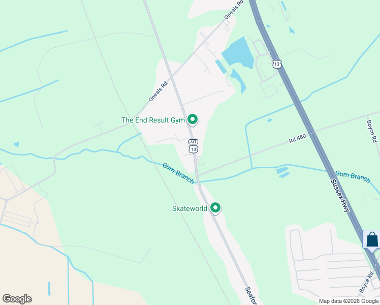 map of restaurants, bars, coffee shops, grocery stores, and more near 9253 Jones Drive in Laurel
