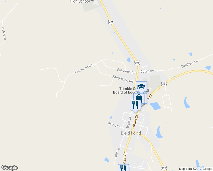 map of restaurants, bars, coffee shops, grocery stores, and more near Flora Green Road in Bedford