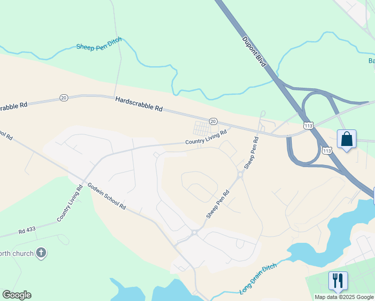 map of restaurants, bars, coffee shops, grocery stores, and more near in Millsboro