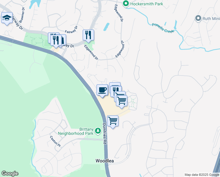 map of restaurants, bars, coffee shops, grocery stores, and more near 4120 Ashmere Circle in Montclair
