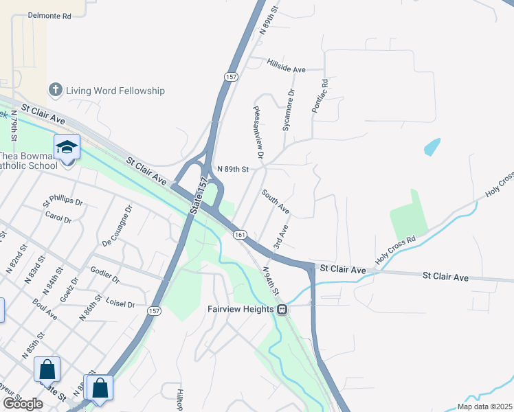 map of restaurants, bars, coffee shops, grocery stores, and more near 1422 1st Avenue in Fairview Heights