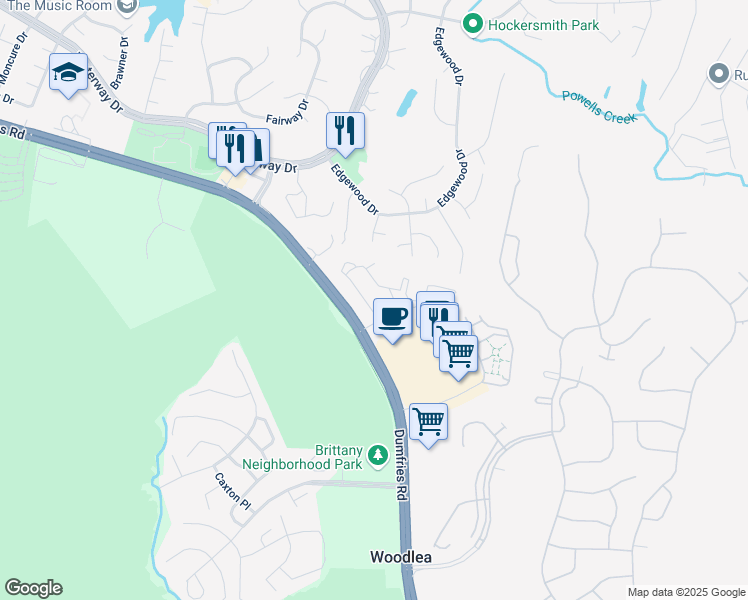 map of restaurants, bars, coffee shops, grocery stores, and more near 16327 Taconic Circle in Montclair