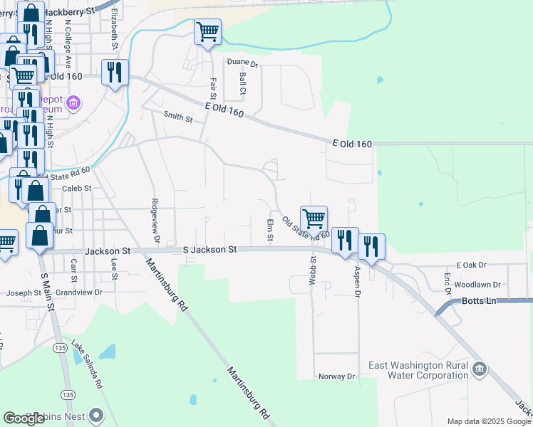map of restaurants, bars, coffee shops, grocery stores, and more near 705 Elm Street in Salem