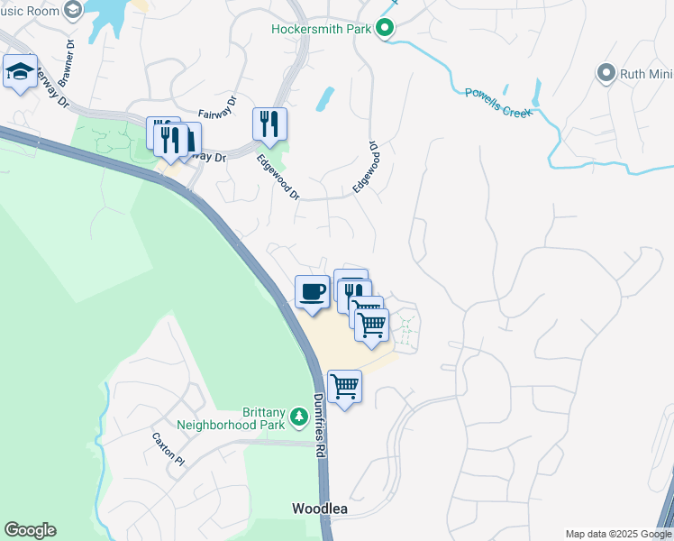 map of restaurants, bars, coffee shops, grocery stores, and more near 4276 Ashmere Circle in Montclair