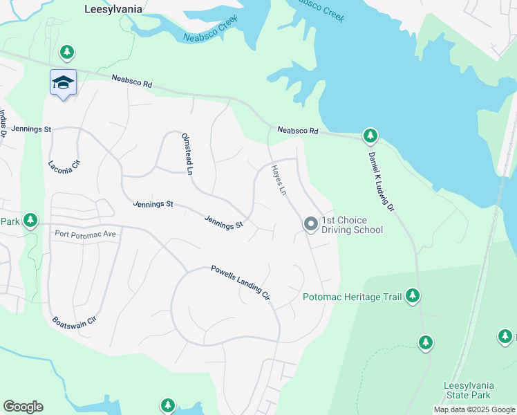 map of restaurants, bars, coffee shops, grocery stores, and more near 2053 Jennings Street in Woodbridge