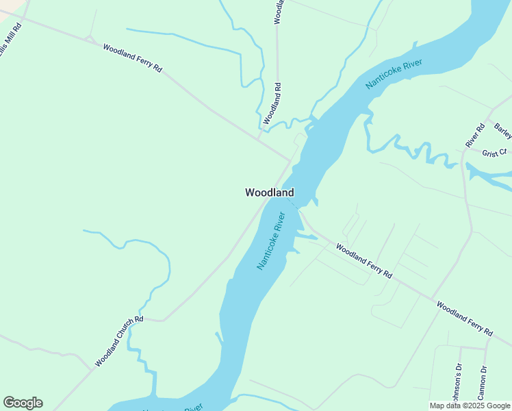 map of restaurants, bars, coffee shops, grocery stores, and more near 5099 Woodland Church Road in Seaford