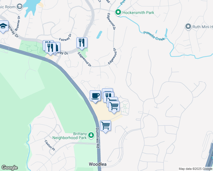 map of restaurants, bars, coffee shops, grocery stores, and more near 4244 Ashmere Circle in Montclair