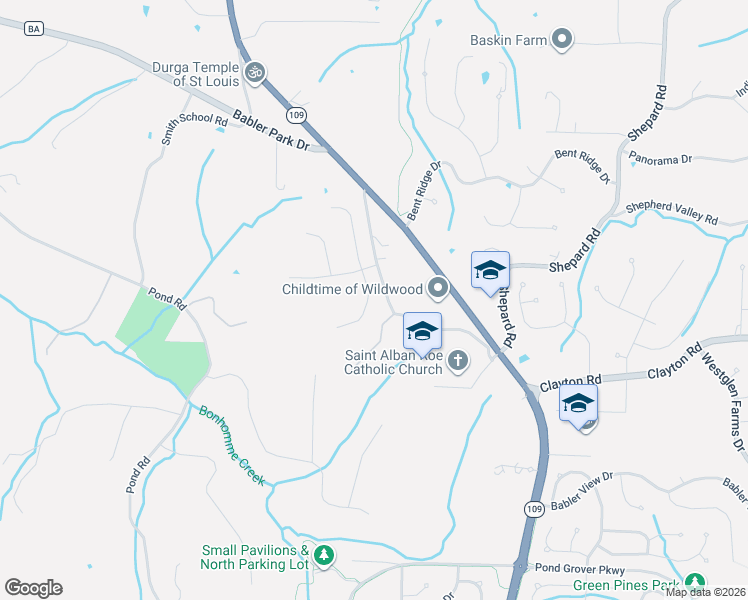 map of restaurants, bars, coffee shops, grocery stores, and more near 1710 Ashford Oaks Court in Wildwood
