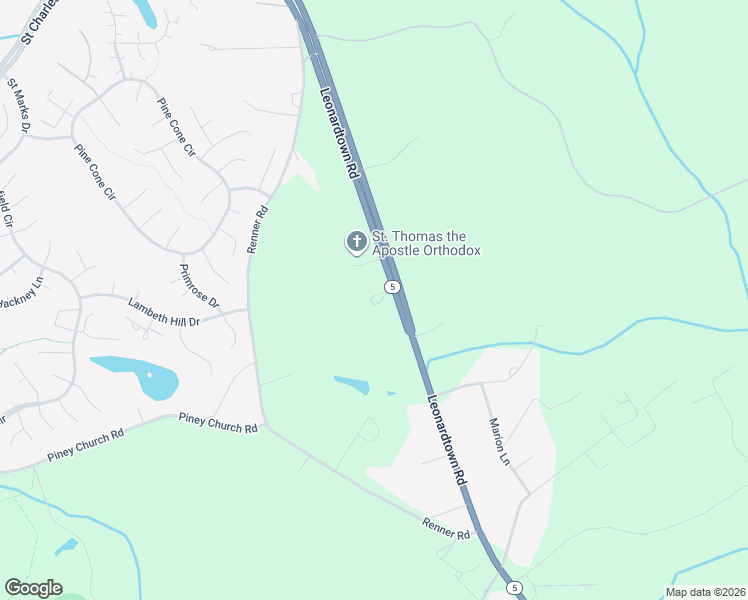 map of restaurants, bars, coffee shops, grocery stores, and more near 4499 Leonardtown Road in Waldorf