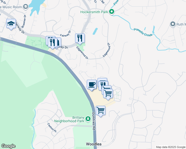 map of restaurants, bars, coffee shops, grocery stores, and more near 16150 Taconic Circle in Montclair