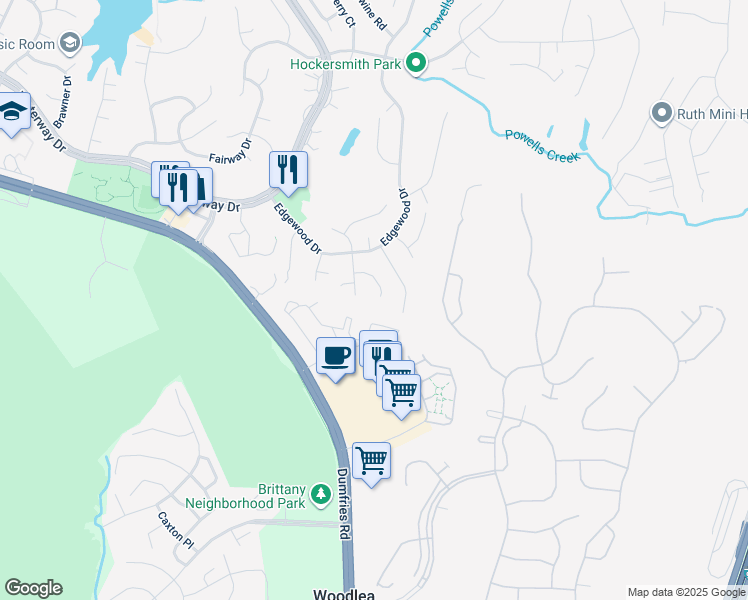 map of restaurants, bars, coffee shops, grocery stores, and more near 4091 Shady Knoll Court in Montclair
