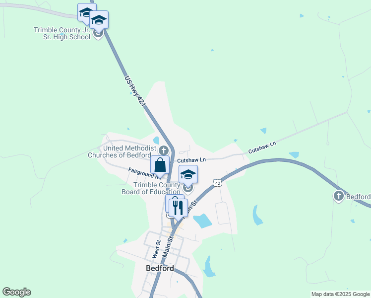 map of restaurants, bars, coffee shops, grocery stores, and more near 701 Leisure Court in Bedford