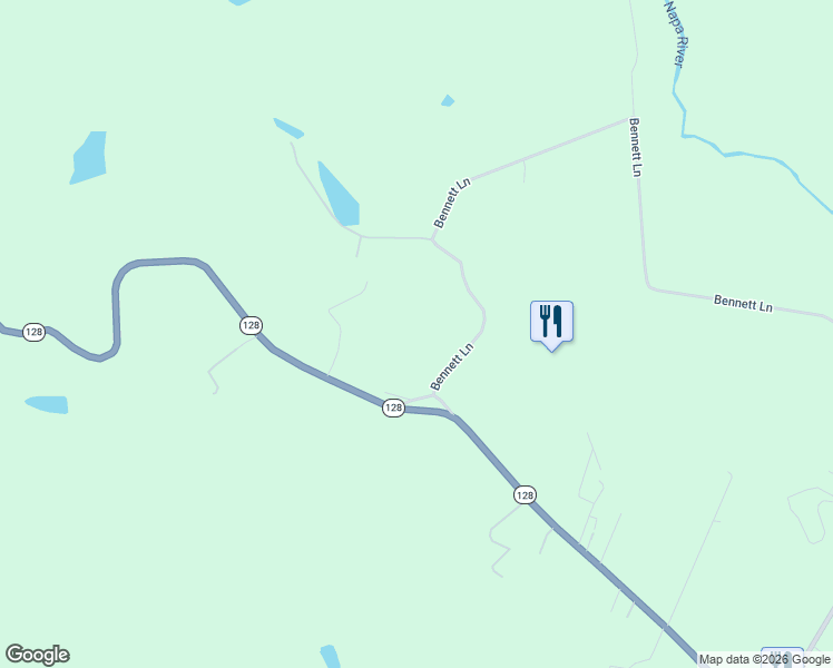 map of restaurants, bars, coffee shops, grocery stores, and more near 1128 Bennett Lane in Calistoga
