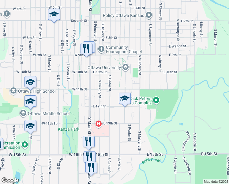 map of restaurants, bars, coffee shops, grocery stores, and more near 320 East 11th Street in Ottawa