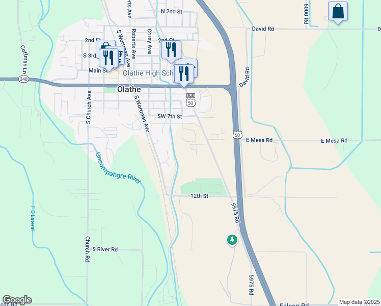 map of restaurants, bars, coffee shops, grocery stores, and more near Larry Lane West in Olathe