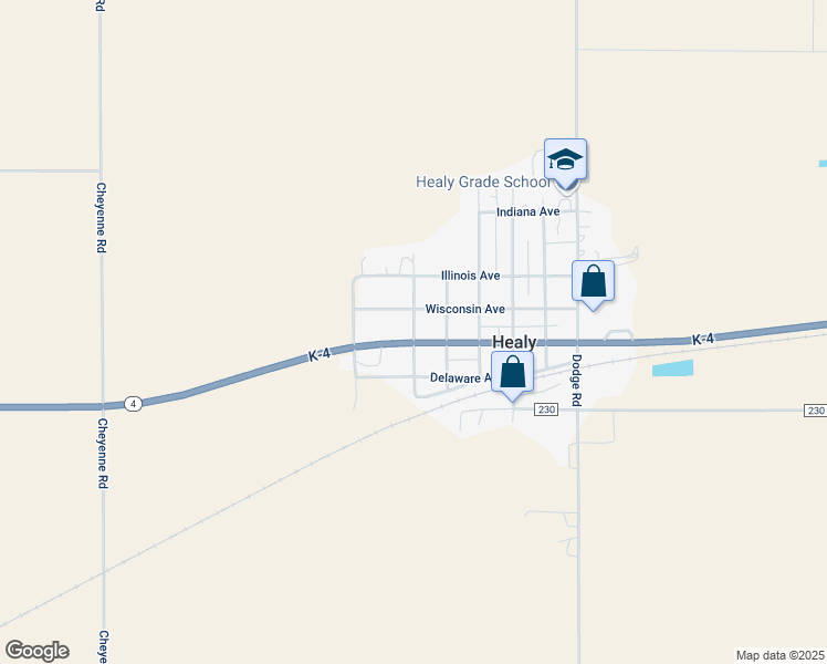 map of restaurants, bars, coffee shops, grocery stores, and more near Spruce Street in Healy