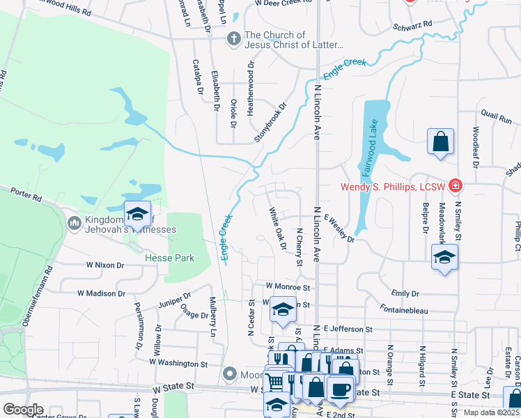 map of restaurants, bars, coffee shops, grocery stores, and more near 808 Nowland Court in O'Fallon
