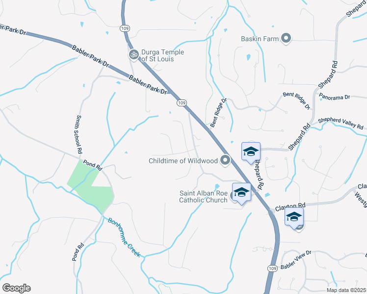 map of restaurants, bars, coffee shops, grocery stores, and more near 1627 Ashford Oaks Court in Wildwood