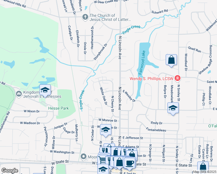 map of restaurants, bars, coffee shops, grocery stores, and more near 814 White Oak Drive in O'Fallon