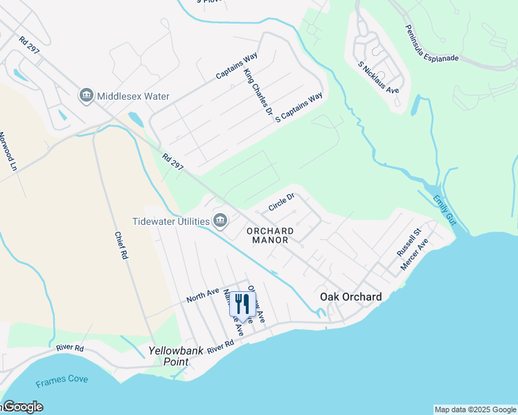 map of restaurants, bars, coffee shops, grocery stores, and more near 33054 Circle Drive in Millsboro