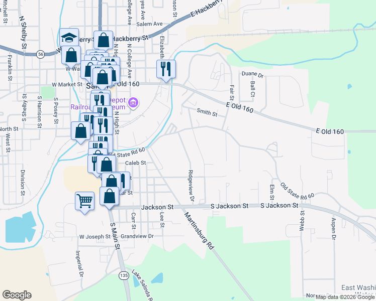 map of restaurants, bars, coffee shops, grocery stores, and more near 401-599 Ridgeview Dr in Salem