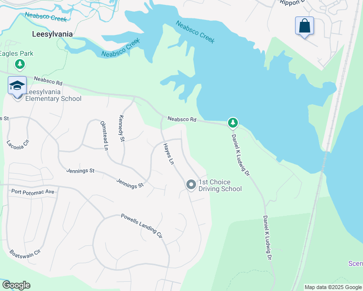 map of restaurants, bars, coffee shops, grocery stores, and more near Kings Mountain Road in Woodbridge