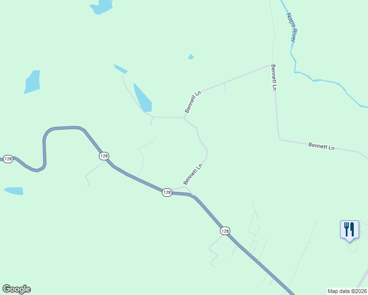 map of restaurants, bars, coffee shops, grocery stores, and more near 1200 Bennett Lane in Calistoga