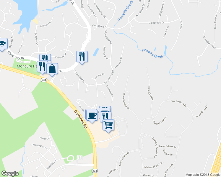 map of restaurants, bars, coffee shops, grocery stores, and more near 16207 Sunnyknoll Court in Montclair