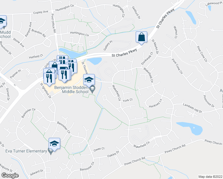 map of restaurants, bars, coffee shops, grocery stores, and more near 2008 Wingate Court in Waldorf