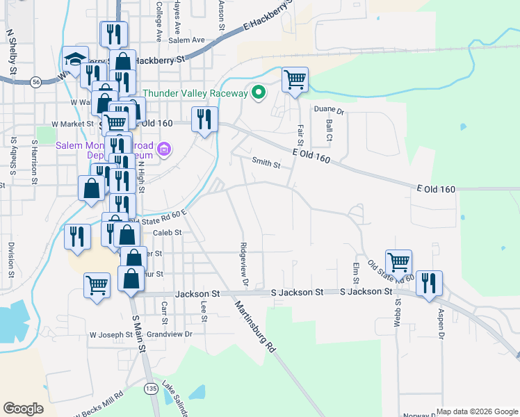 map of restaurants, bars, coffee shops, grocery stores, and more near 400-598 Ridgeview Dr in Salem