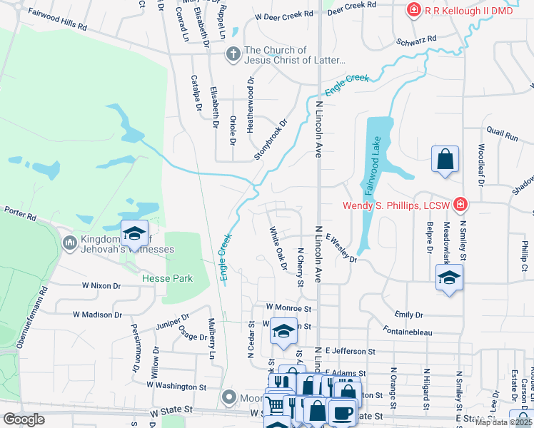 map of restaurants, bars, coffee shops, grocery stores, and more near 808 Nowland Court in O'Fallon