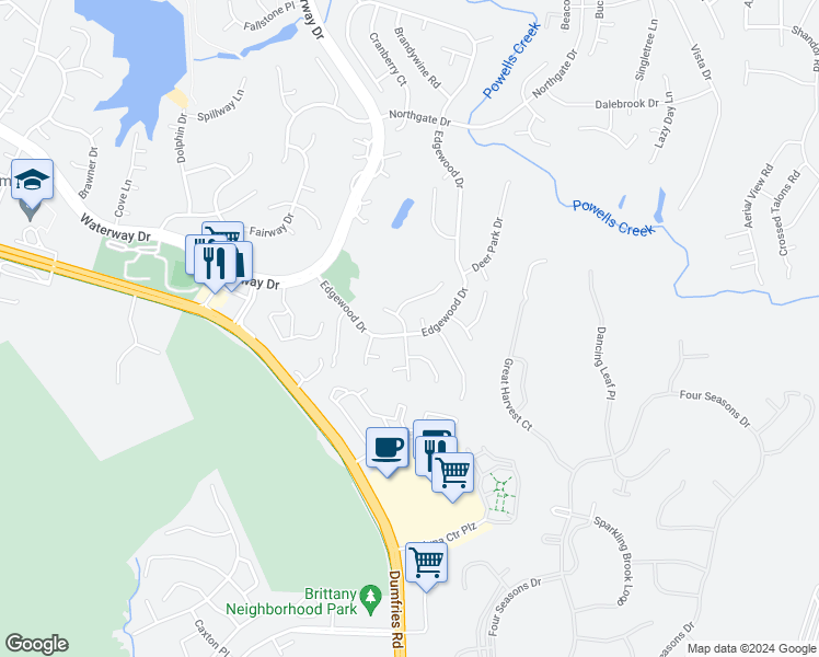 map of restaurants, bars, coffee shops, grocery stores, and more near 16199 Sheffield Drive in Montclair