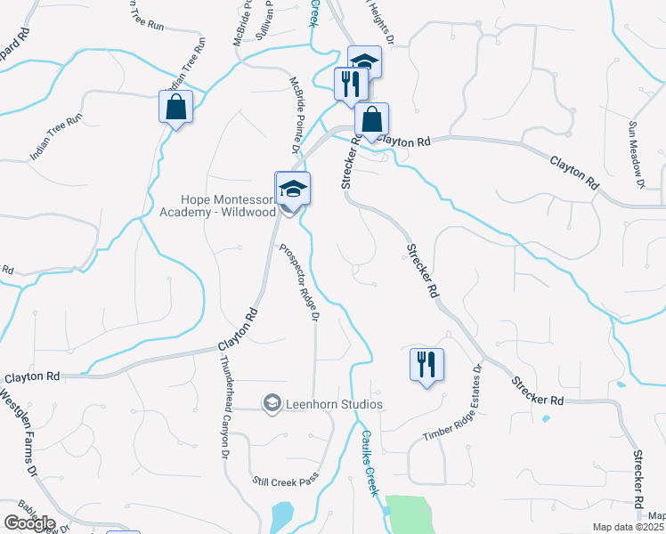 map of restaurants, bars, coffee shops, grocery stores, and more near 1746 Big Horn Basin Drive in Ballwin