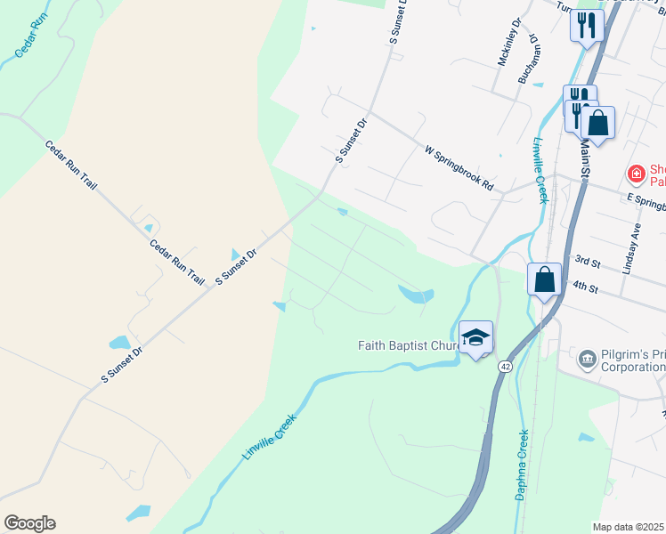 map of restaurants, bars, coffee shops, grocery stores, and more near Acme Company Street in Broadway