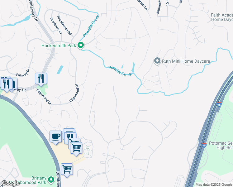 map of restaurants, bars, coffee shops, grocery stores, and more near 16035 Dancing Leaf Place in Montclair