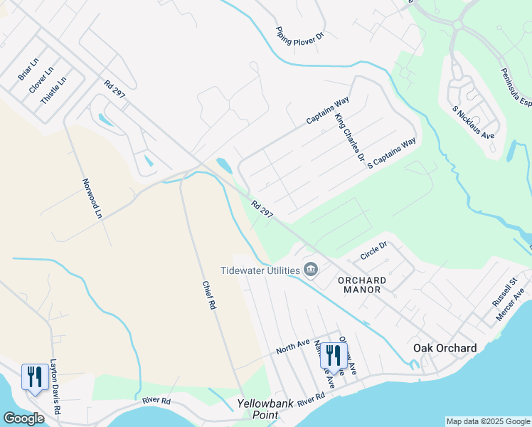 map of restaurants, bars, coffee shops, grocery stores, and more near 32348 Oak Orchard Road in Millsboro