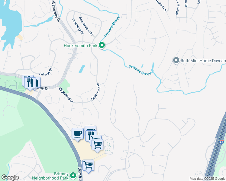 map of restaurants, bars, coffee shops, grocery stores, and more near 4067 Great Harvest Court in Montclair