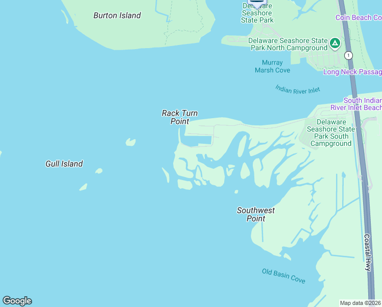 map of restaurants, bars, coffee shops, grocery stores, and more near 45 Marina View Court in Bethany Beach