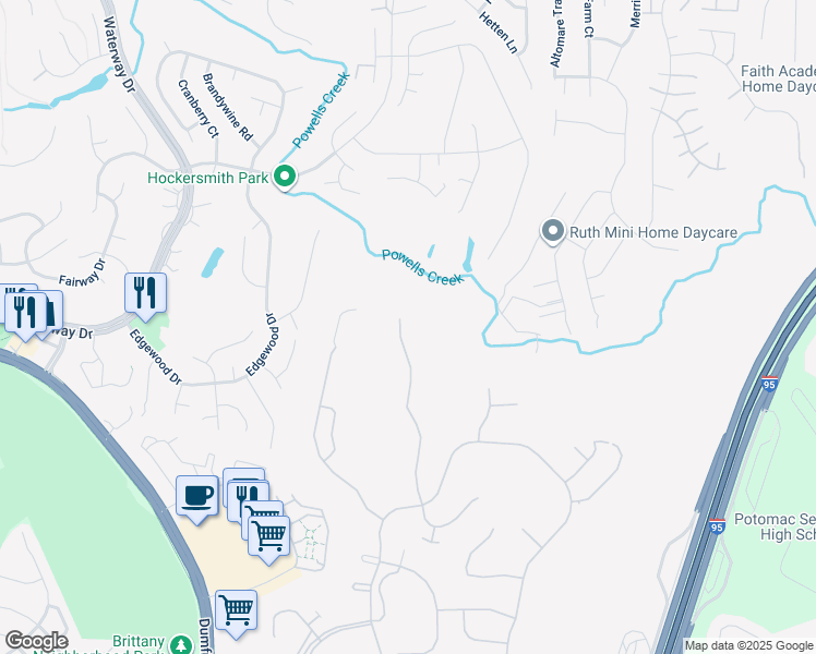 map of restaurants, bars, coffee shops, grocery stores, and more near 16015 Dancing Leaf Place in Montclair