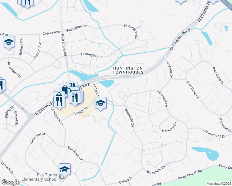 map of restaurants, bars, coffee shops, grocery stores, and more near 2001 Amber Leaf Place in Waldorf